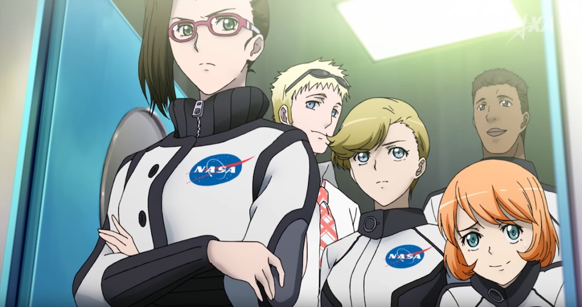 Anime characters wearing NASA spacesuits
