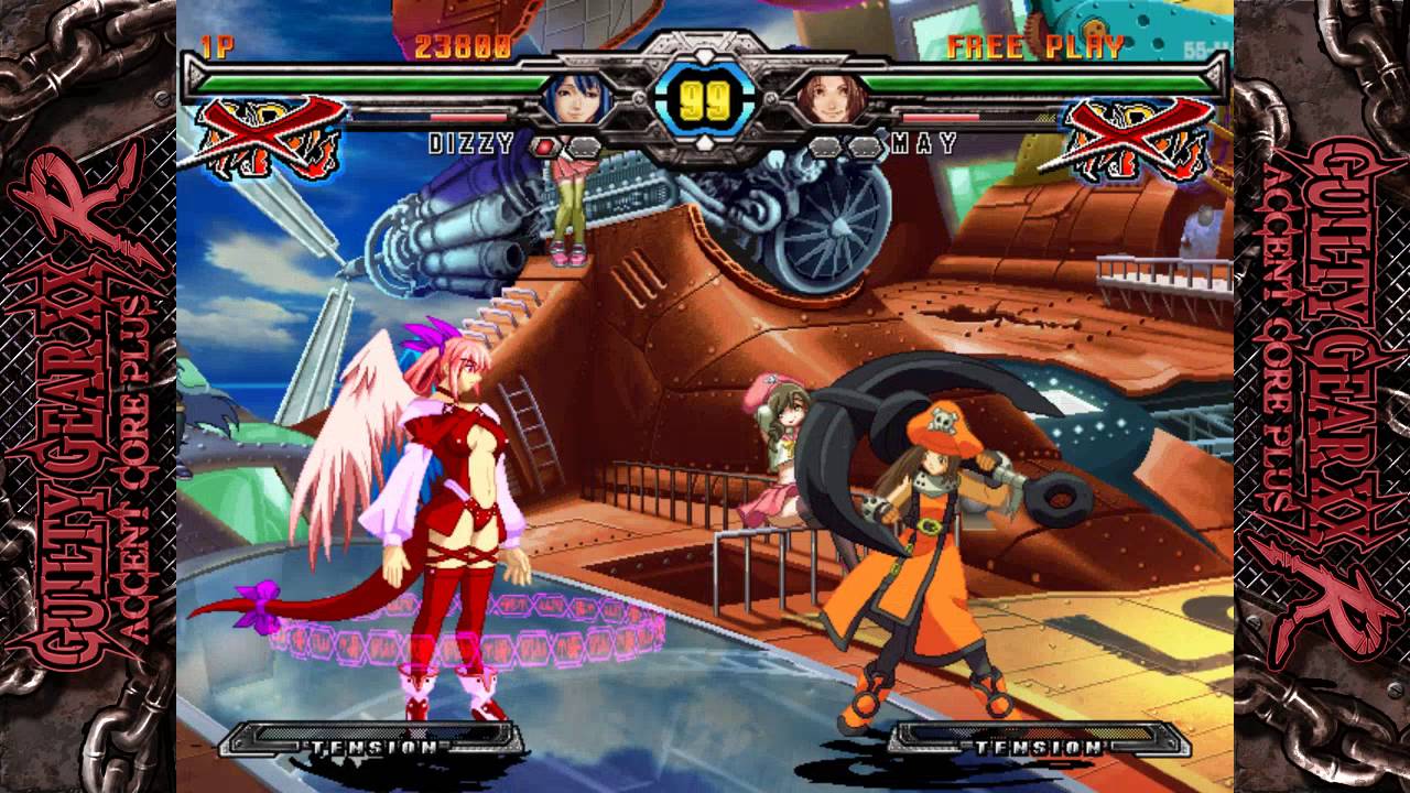 Sol and Ky facing off in Guilty Gear XX Accent Core + R.