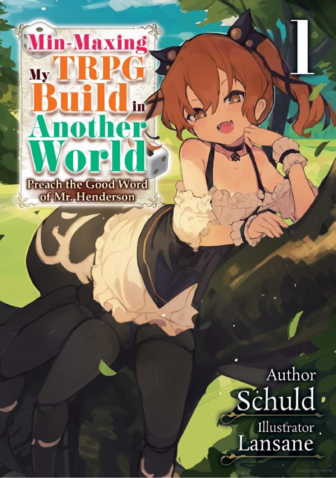 Cover of Min-Maxing My TRPG Build in Another World. Author is Schuld. Illustrator is Lansane.