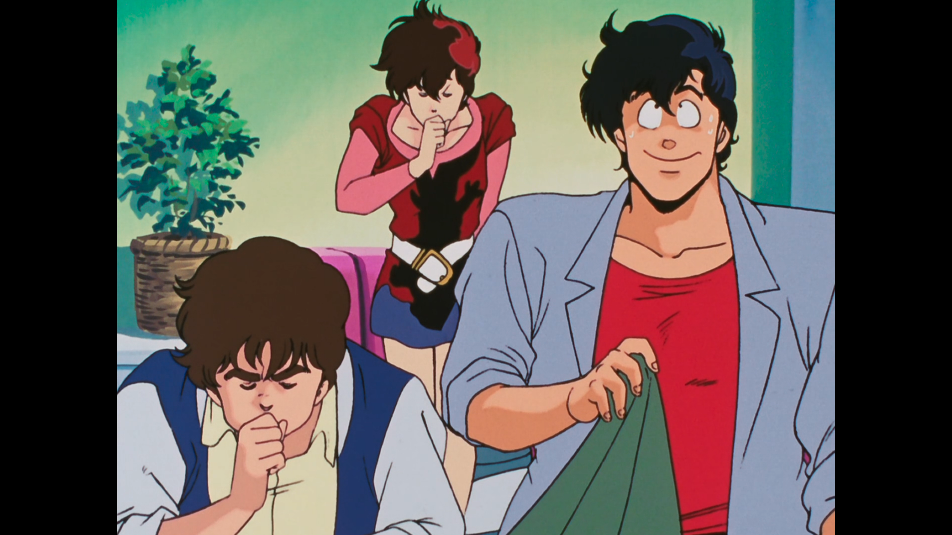 Ryo looking guilty while Kaori gets angry.