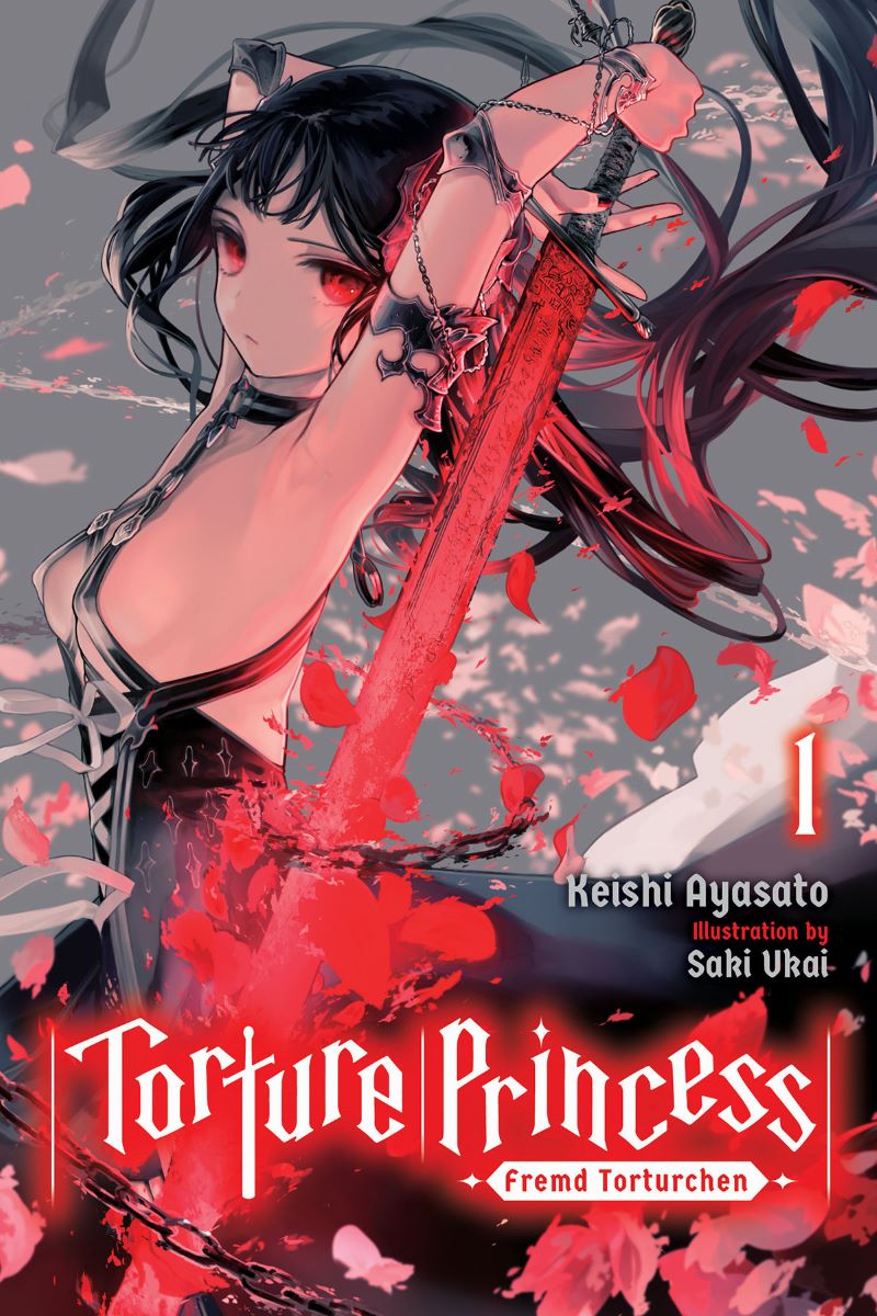 Cover of Torture Princess, showing a young scantily clad girl holding a red sword.