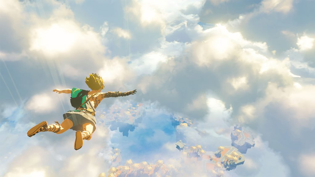 Link falling from the sky.
